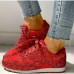 Women's Trainers Athletic Shoes Sneakers Bling Bling Shoes Sequins Bling Bling Sneakers Outdoor Daily Color Block Solid Colored Sequin Platform Flat Heel Round Toe Sporty Classic Casual Walking