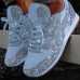 Women's Trainers Athletic Shoes Sneakers Bling Bling Shoes Sequins Bling Bling Sneakers Outdoor Daily Color Block Solid Colored Sequin Platform Flat Heel Round Toe Sporty Classic Casual Walking