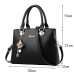 Women's Handbag Crossbody Bag Shoulder Bag PU Leather Office Daily Pendant Chain Solid Color Wine Black White