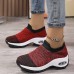 Women's Sneakers Plus Size Flyknit Shoes Outdoor Daily Color Block Summer Flat Heel Round Toe Sporty Casual Running Walking Tissage Volant Loafer Black And White Blue Grey Black gray