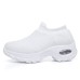 Women's Sneakers Plus Size Flyknit Shoes Outdoor Daily Color Block Summer Flat Heel Round Toe Sporty Casual Running Walking Tissage Volant Loafer Black And White Blue Grey Black gray