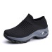 Women's Sneakers Plus Size Flyknit Shoes Outdoor Daily Color Block Summer Flat Heel Round Toe Sporty Casual Running Walking Tissage Volant Loafer Black And White Blue Grey Black gray