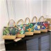 Women's Tote Shoulder Bag Canvas Tote Bag Canvas Outdoor Daily Holiday Zipper Flower Print Large Capacity Foldable Lightweight Geometric Flower Colorful feathers Autumn leaves Rainforest