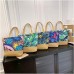 Women's Tote Shoulder Bag Canvas Tote Bag Canvas Outdoor Daily Holiday Zipper Flower Print Large Capacity Foldable Lightweight Geometric Flower Colorful feathers Autumn leaves Rainforest