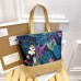 Women's Tote Shoulder Bag Canvas Tote Bag Canvas Outdoor Daily Holiday Zipper Flower Print Large Capacity Foldable Lightweight Geometric Flower Colorful feathers Autumn leaves Rainforest