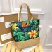 Women's Tote Shoulder Bag Canvas Tote Bag Canvas Outdoor Daily Holiday Zipper Flower Print Large Capacity Foldable Lightweight Geometric Flower Colorful feathers Autumn leaves Rainforest