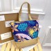 Women's Tote Shoulder Bag Canvas Tote Bag Canvas Outdoor Daily Holiday Zipper Flower Print Large Capacity Foldable Lightweight Geometric Flower Colorful feathers Autumn leaves Rainforest