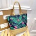 Women's Tote Shoulder Bag Canvas Tote Bag Canvas Outdoor Daily Holiday Zipper Flower Print Large Capacity Foldable Lightweight Geometric Flower Colorful feathers Autumn leaves Rainforest