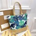 Women's Tote Shoulder Bag Canvas Tote Bag Canvas Outdoor Daily Holiday Zipper Flower Print Large Capacity Foldable Lightweight Geometric Flower Colorful feathers Autumn leaves Rainforest