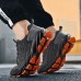 Men's Women Sneakers Plus Size Flyknit Shoes Walking Casual Daily Leather Comfortable Loafer Black White Red Spring Fall