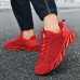 Men's Women Sneakers Plus Size Flyknit Shoes Walking Casual Daily Leather Comfortable Loafer Black White Red Spring Fall