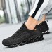 Men's Women Sneakers Plus Size Flyknit Shoes Walking Casual Daily Leather Comfortable Loafer Black White Red Spring Fall