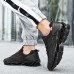 Men's Women Sneakers Plus Size Flyknit Shoes Walking Casual Daily Leather Comfortable Loafer Black White Red Spring Fall