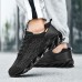 Men's Women Sneakers Plus Size Flyknit Shoes Walking Casual Daily Leather Comfortable Loafer Black White Red Spring Fall