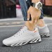 Men's Women Sneakers Plus Size Flyknit Shoes Walking Casual Daily Leather Comfortable Loafer Black White Red Spring Fall