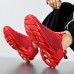 Men's Women Sneakers Plus Size Flyknit Shoes Walking Casual Daily Leather Comfortable Loafer Black White Red Spring Fall