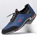 Men's Sneakers Leather Loafers Comfort Shoes Walking Casual Outdoor Daily Faux Leather Breathable Elastic Band Black Blue Color Block Summer