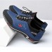 Men's Sneakers Leather Loafers Comfort Shoes Walking Casual Outdoor Daily Faux Leather Breathable Elastic Band Black Blue Color Block Summer