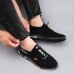 Men's Sneakers Leather Loafers Comfort Shoes Walking Casual Outdoor Daily Faux Leather Breathable Elastic Band Black Blue Color Block Summer