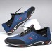 Men's Sneakers Leather Loafers Comfort Shoes Walking Casual Outdoor Daily Faux Leather Breathable Elastic Band Black Blue Color Block Summer