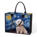 Women's Handbag Tote Boston Bag Polyester Shopping Daily Travel Print Large Capacity Foldable Lightweight Dog Royal Blue Blue Dark Blue