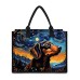 Women's Handbag Tote Boston Bag Polyester Shopping Daily Travel Print Large Capacity Foldable Lightweight Dog Royal Blue Blue Dark Blue