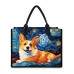 Women's Handbag Tote Boston Bag Polyester Shopping Daily Travel Print Large Capacity Foldable Lightweight Dog Royal Blue Blue Dark Blue