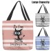 Women's Tote Shoulder Bag Canvas Tote Bag Polyester Shopping Daily Holiday Print Large Capacity Foldable Lightweight Cat Letter Pink Blue Grey