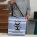 Women's Tote Shoulder Bag Canvas Tote Bag Polyester Shopping Daily Holiday Print Large Capacity Foldable Lightweight Cat Letter Pink Blue Grey