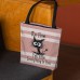 Women's Tote Shoulder Bag Canvas Tote Bag Polyester Shopping Daily Holiday Print Large Capacity Foldable Lightweight Cat Letter Pink Blue Grey