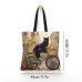 Women's Tote Shoulder Bag Canvas Tote Bag Oxford Cloth Shopping Holiday Print Large Capacity Foldable Lightweight Cat 3D Rainbow