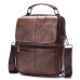 Men's Crossbody Bag Shoulder Bag Satchel Leather Outdoor Daily Holiday Zipper Large Capacity Waterproof Lightweight Solid Color Black Brown Dark Coffee