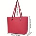 Women's Handbag Tote Bag Set PU Leather Office Holiday Zipper Large Capacity Waterproof Durable Solid Color Black White Red