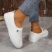 Women's Sneakers White Shoes Outdoor Daily Summer Flat Heel Round Toe Fashion Sporty Casual Walking Canvas Lace-up White