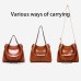 Women's Handbag Bag Set Messenger Bag Diaper Bag Tote Boston Bag PU Leather Daily Holiday Zipper Adjustable Large Capacity Waterproof Solid Color Black Red Camel