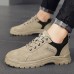 Men's Casual Shoes Retro Walking Casual Daily Leather Comfortable Booties / Ankle Boots Loafer Black Khaki Gray Spring Fall