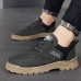 Men's Casual Shoes Retro Walking Casual Daily Leather Comfortable Booties / Ankle Boots Loafer Black Khaki Gray Spring Fall