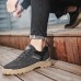 Men's Casual Shoes Retro Walking Casual Daily Leather Comfortable Booties / Ankle Boots Loafer Black Khaki Gray Spring Fall