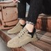 Men's Casual Shoes Retro Walking Casual Daily Leather Comfortable Booties / Ankle Boots Loafer Black Khaki Gray Spring Fall