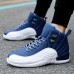 Men's Sneakers Boots Basketball Casual Daily Leather Comfortable Booties / Ankle Boots Loafer Dark Red Black Blue Spring Fall