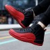 Men's Sneakers Boots Basketball Casual Daily Leather Comfortable Booties / Ankle Boots Loafer Dark Red Black Blue Spring Fall