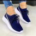 Women's Sneakers Plus Size Flyknit Shoes White Shoes Daily Solid Colored Summer Lace-up Flat Heel Round Toe Casual Running Tennis Shoes Tissage Volant Lace-up White Red Blue