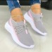 Women's Sneakers Plus Size Flyknit Shoes White Shoes Daily Solid Colored Summer Lace-up Flat Heel Round Toe Casual Running Tennis Shoes Tissage Volant Lace-up White Red Blue