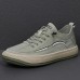 Men's Sneakers Platform Sneakers Walking Casual Outdoor Daily Canvas Breathable Elastic Band Black Green Gray Summer Spring