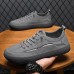 Men's Sneakers Platform Sneakers Walking Casual Outdoor Daily Canvas Breathable Elastic Band Black Green Gray Summer Spring