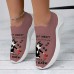 Women's Sneakers Slip-Ons Print Shoes Animal Print Plus Size Outdoor Daily Cat Letter Slogan Summer Winter Flat Heel Round Toe Closed Toe Fashion Casual Tissage Volant Loafer Light Pink Yellow Pink