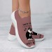 Women's Sneakers Slip-Ons Print Shoes Animal Print Plus Size Outdoor Daily Cat Letter Slogan Summer Winter Flat Heel Round Toe Closed Toe Fashion Casual Tissage Volant Loafer Light Pink Yellow Pink