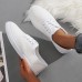 Women's Sneakers Plus Size Canvas Shoes White Shoes Outdoor Office Work Solid Colored Summer Spring Fall Lace-up Flat Heel Round Toe Basic Classic Casual Walking Canvas Lace-up Black White