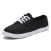 Women's Sneakers Plus Size Canvas Shoes White Shoes Outdoor Office Work Solid Colored Summer Spring Fall Lace-up Flat Heel Round Toe Basic Classic Casual Walking Canvas Lace-up Black White