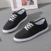 Women's Sneakers Plus Size Canvas Shoes White Shoes Outdoor Office Work Solid Colored Summer Spring Fall Lace-up Flat Heel Round Toe Basic Classic Casual Walking Canvas Lace-up Black White